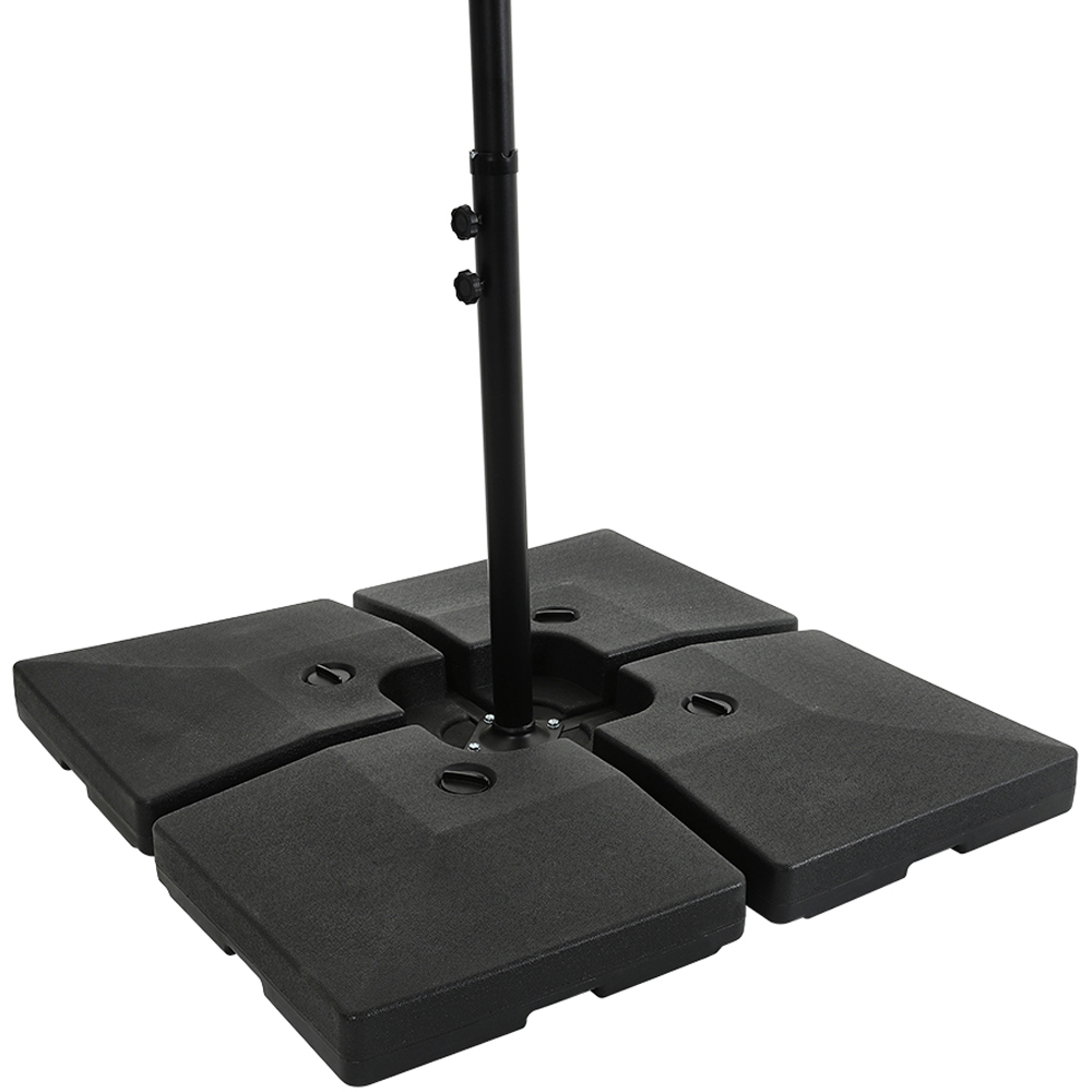 Living and Home Light Grey Square LED Rotatable Cantilever Parasol with Base 3m Image 4