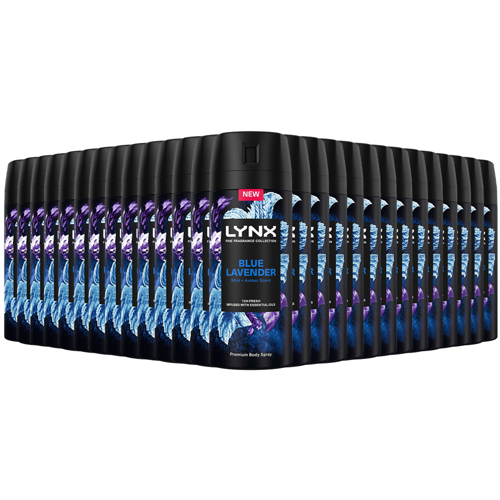 Lynx Fine Fragrance Collection Blue Lavender Deodorant Body Spray 150ml 27 Pack Image 1