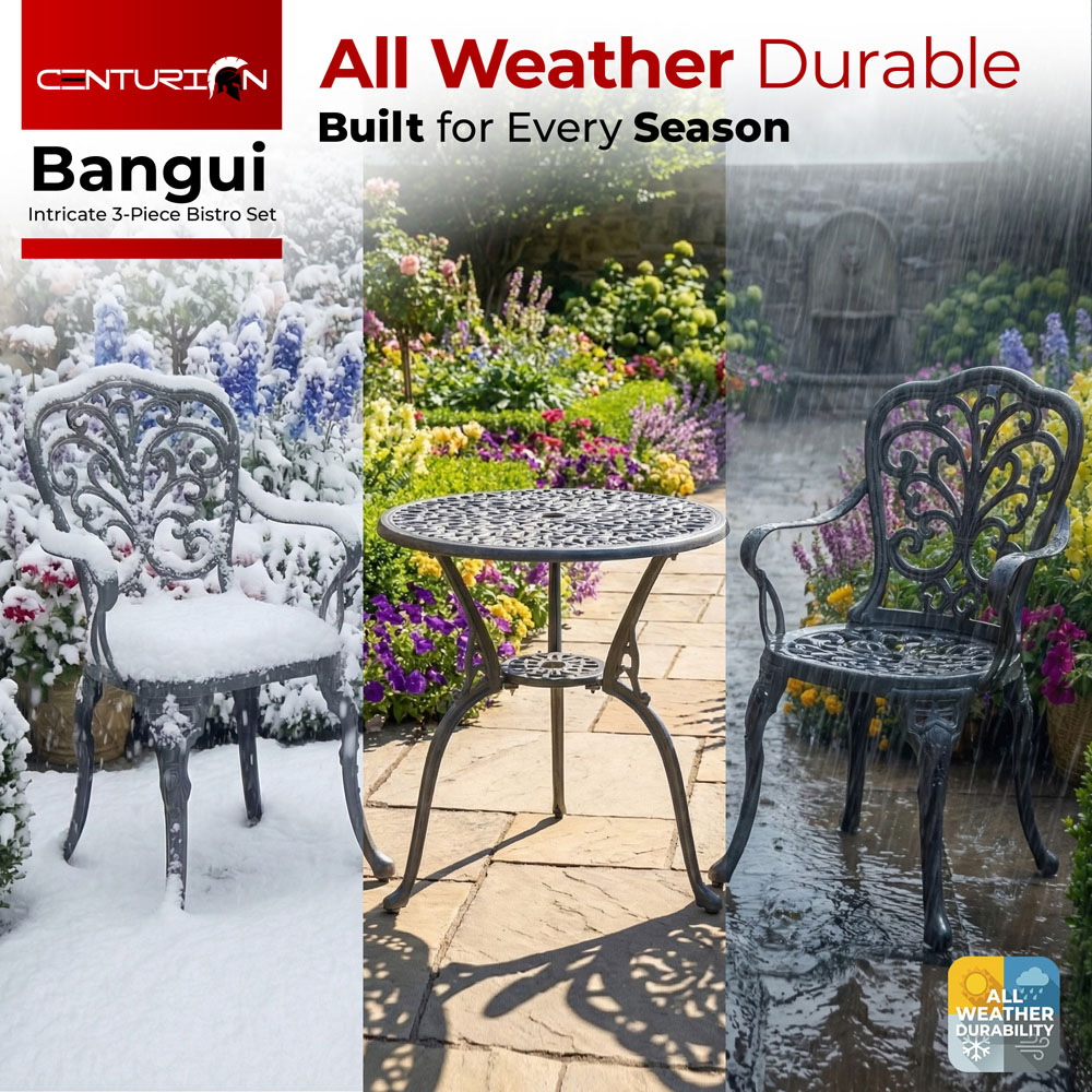 Centurion Supports Bangui 2 Seater Bistro Set Grey Image 7