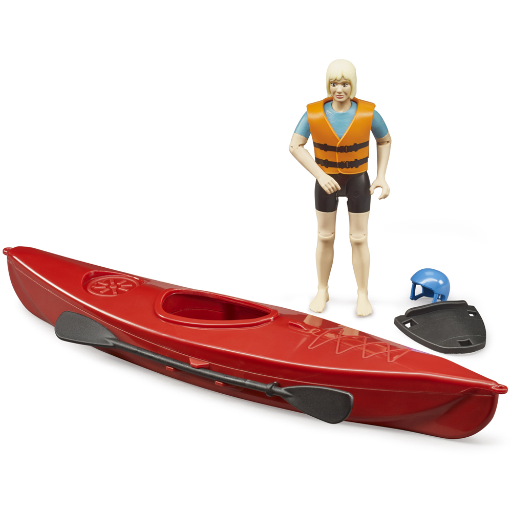 Bruder Bworld Red Kayak with Woman Kayaker Figure Image 4