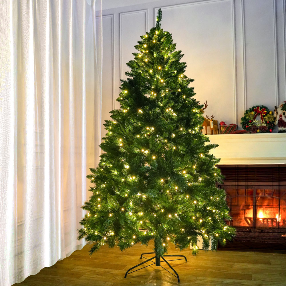 Abrihome Pre Lit Artificial Christmas Tree with Hinged Branches 6ft Image 2