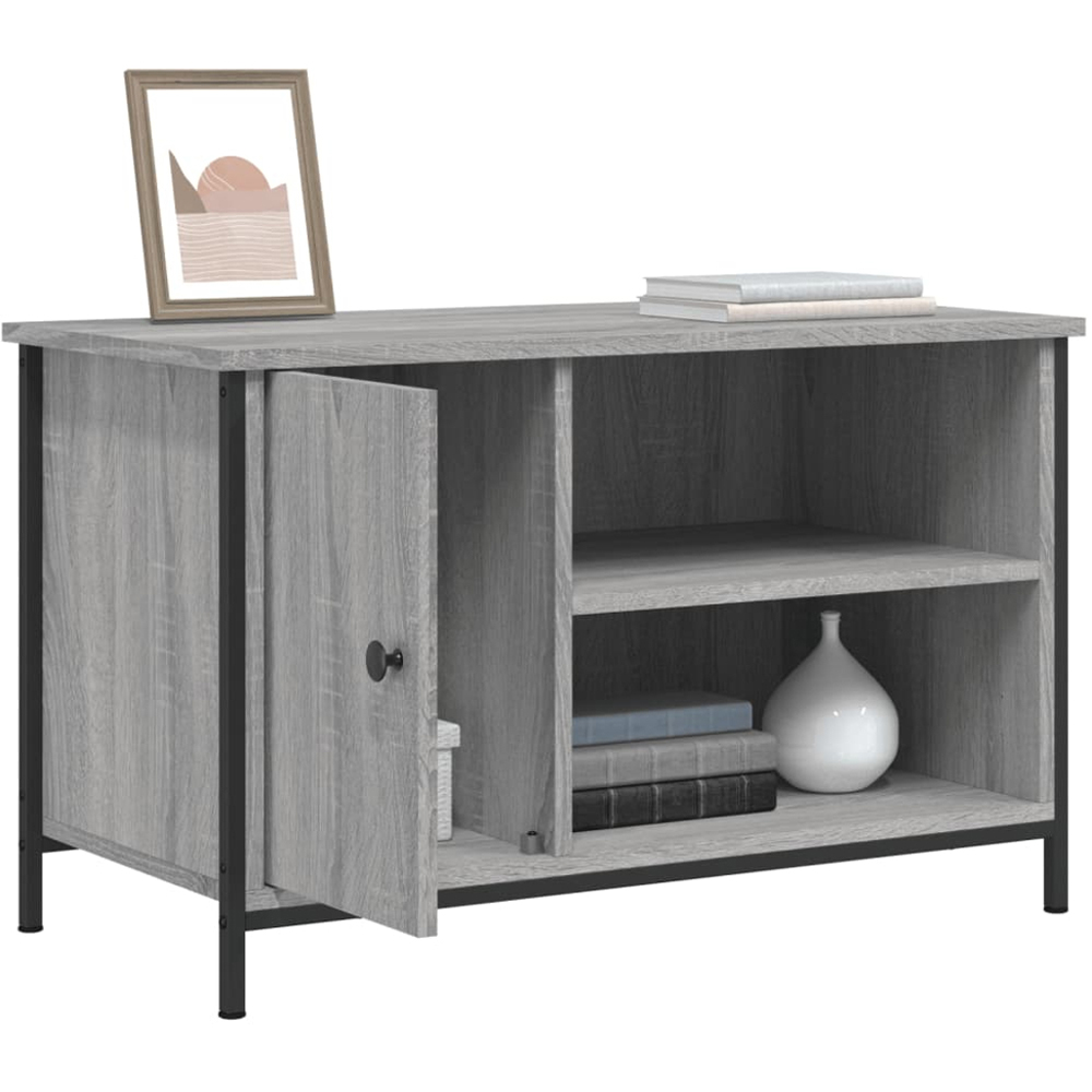 vidaXL Single Door 2 Shelf Grey Sonoma TV Cabinet Image 4
