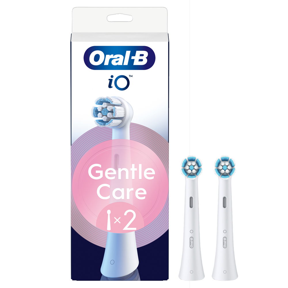 Oral-B iO Gentle Clean Care White Toothbrush Refill Head 2 Pack Image 4
