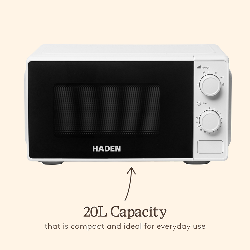 Haden 214188 White 20L Manual Microwave 800W Image 3