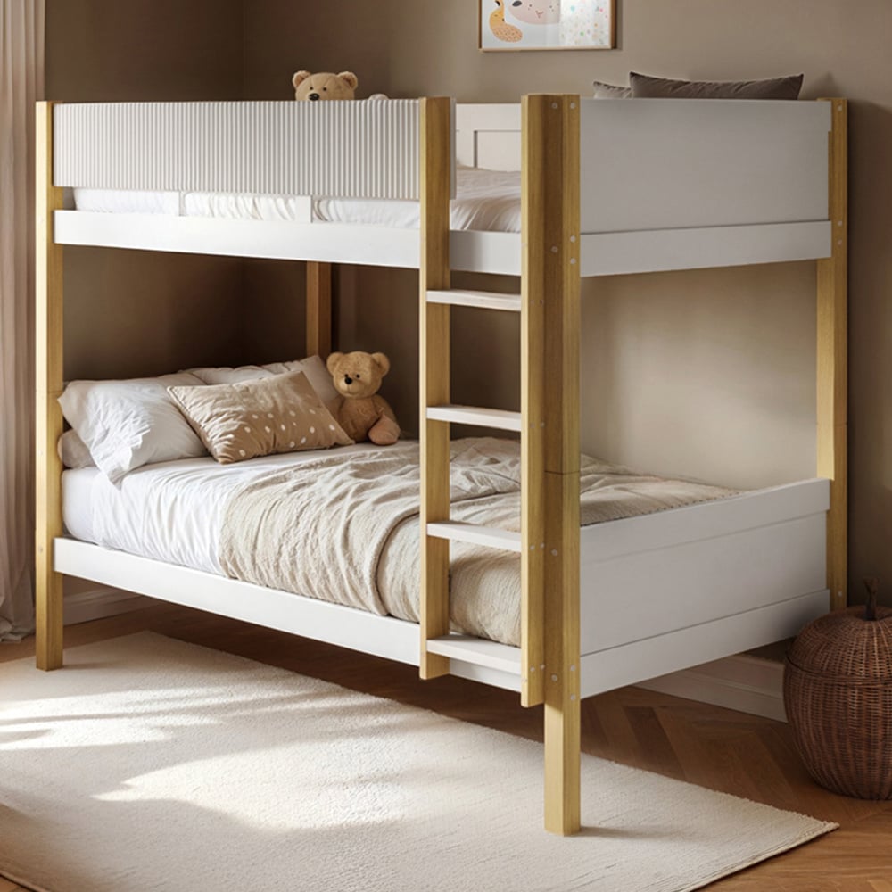 Flair Mateo White Ribbed Detachable Bunk Bed Image 1