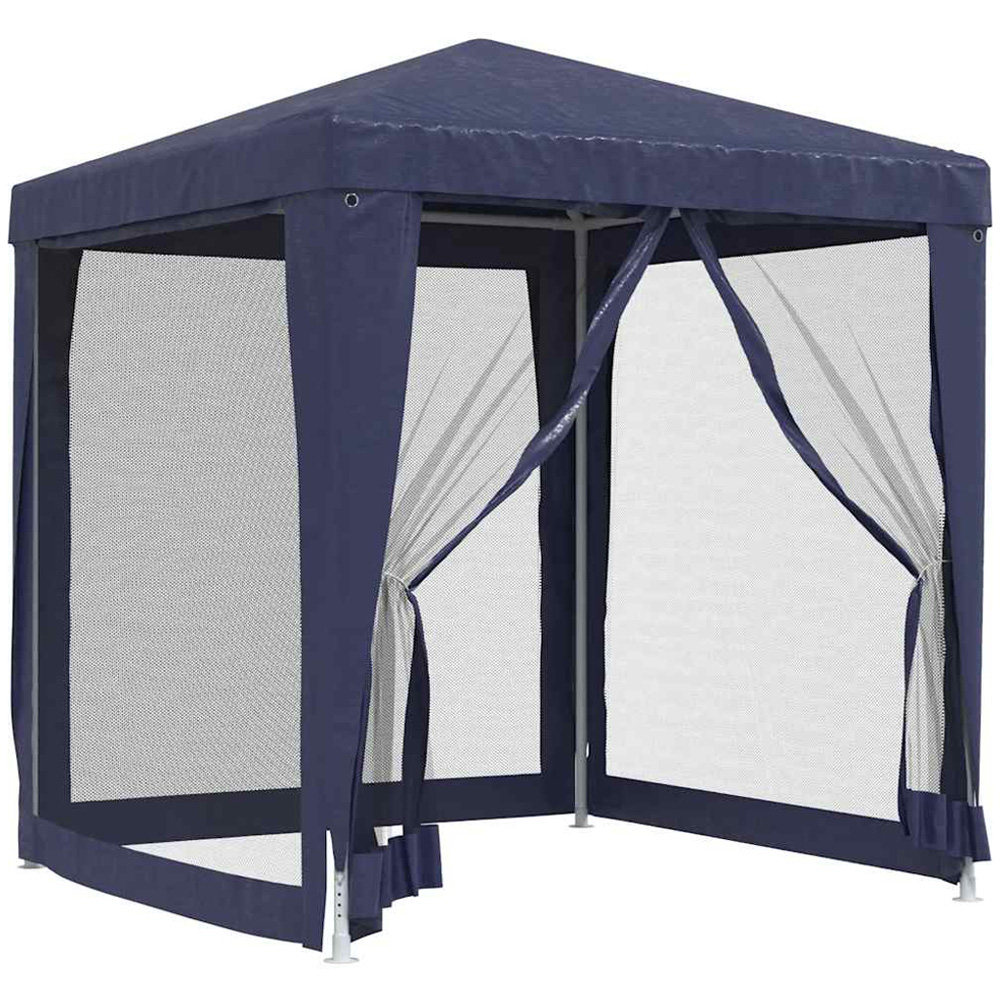 vidaXL 3 x 3m Blue Party Tent with 4 Mesh Sidewalls Image 2