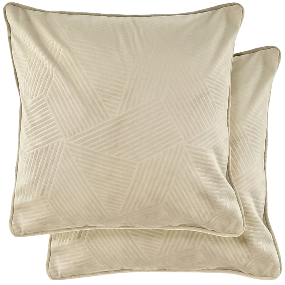 Serene Deco Stone Soft Velvet Geometric Cushion Cover Image