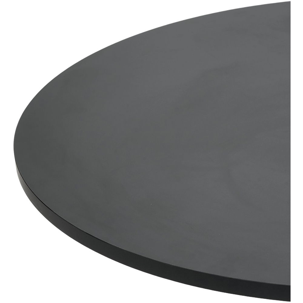 Living and Home 2 Seater Metal Base Modern Round Dining Table Black Image 6