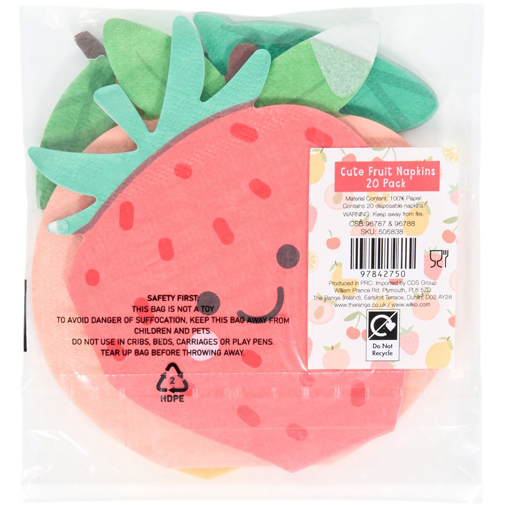 Pack of 20 Cute Fruit Napkins Image 6
