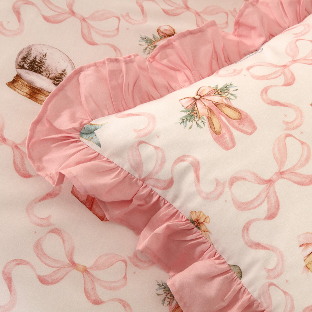 Christmas Charm Duvet Set Pink Superking Image 5
