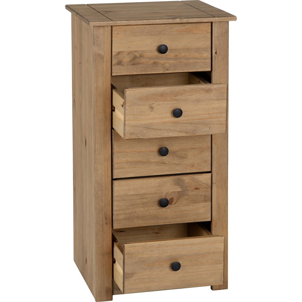 Seconique Panama 5 Drawer Natural Wax Chest of Drawers Image 4