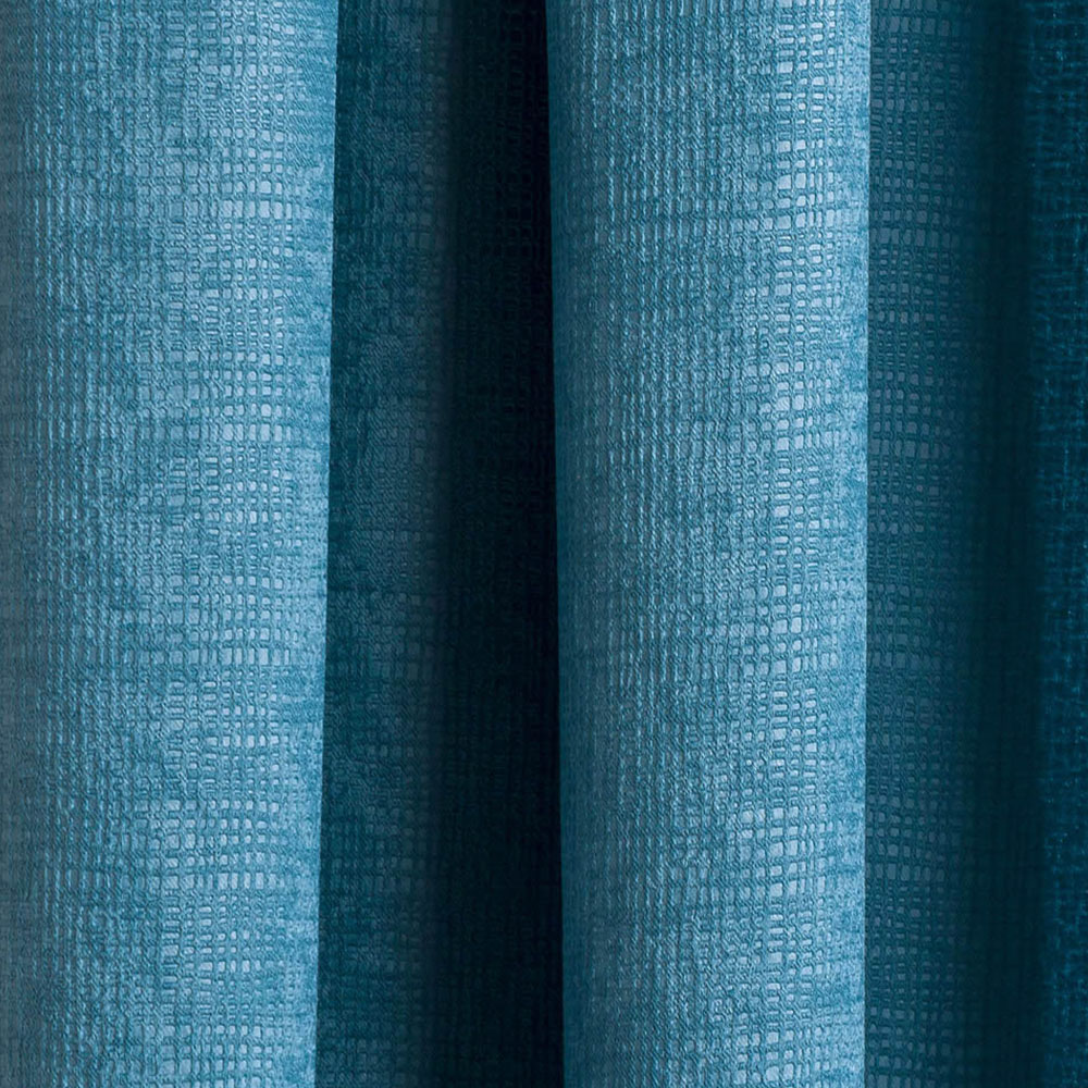 Enhanced Living Matrix Teal Thermal Pencil Pleat Readymade Curtains 117 x 183cm Image 2