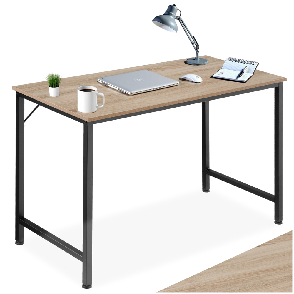 Tectake Jenkins Industrial Wood Study Desk Oak Sonoma 120cm Image 2