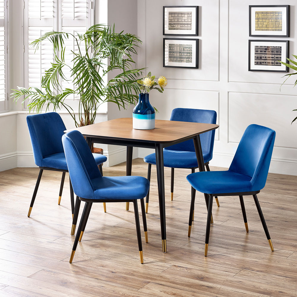 Julian Bowen Delaunay Set of 2 Blue Dining Chair Image 8