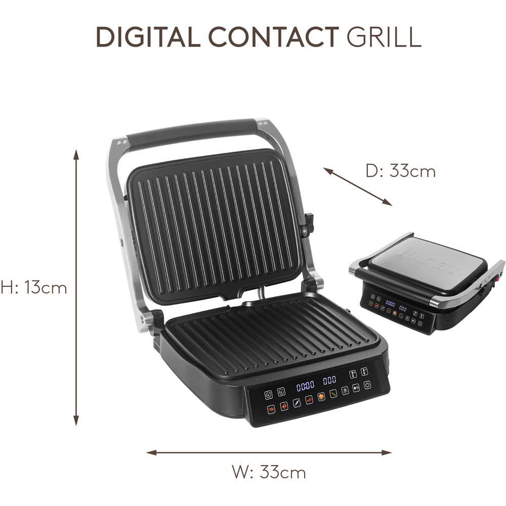 Haden 215468 Black Digital Contact Grill Image 6