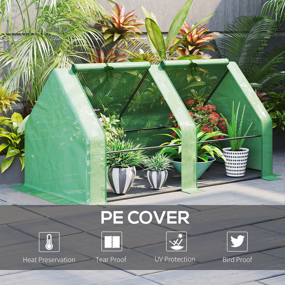 Outsunny Portable Plastic Mesh Cover 5.9 x 2.9ft Greenhouse Image 4