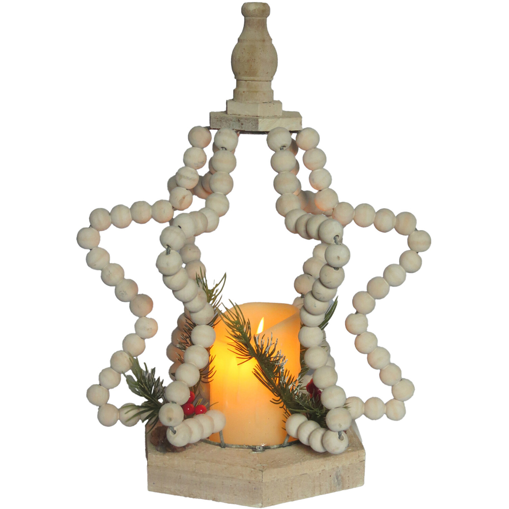 Beaded Star Lantern Flicker CandleMulticolour Image 7
