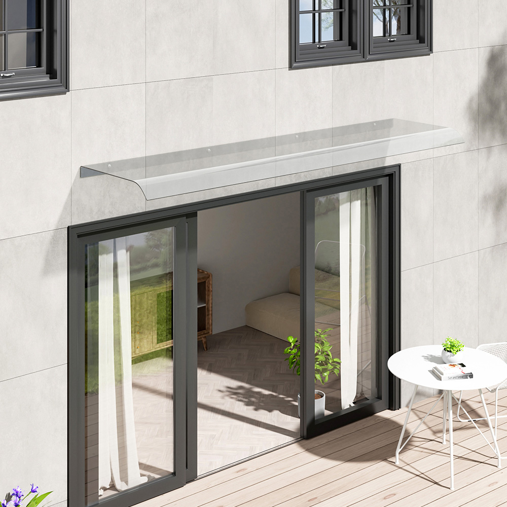 Living and Home Arched Transparent Window Door Awning Canopy 160cm Image 3