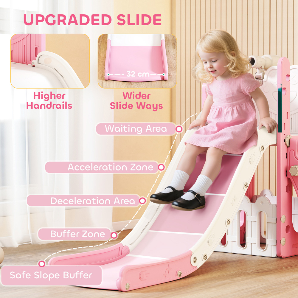 Tommy Toys AIYAPLAY 5-in-1 Pink Frog Toddler Playset with Basketball Hoop and Telescope Image 5