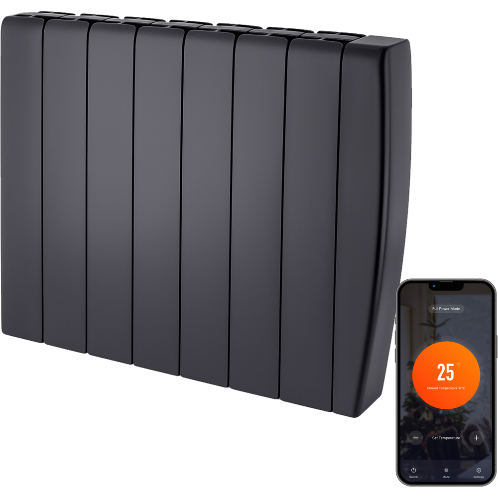 TCP Smart Black Ceramic Electric Radiator 2000W Image 1