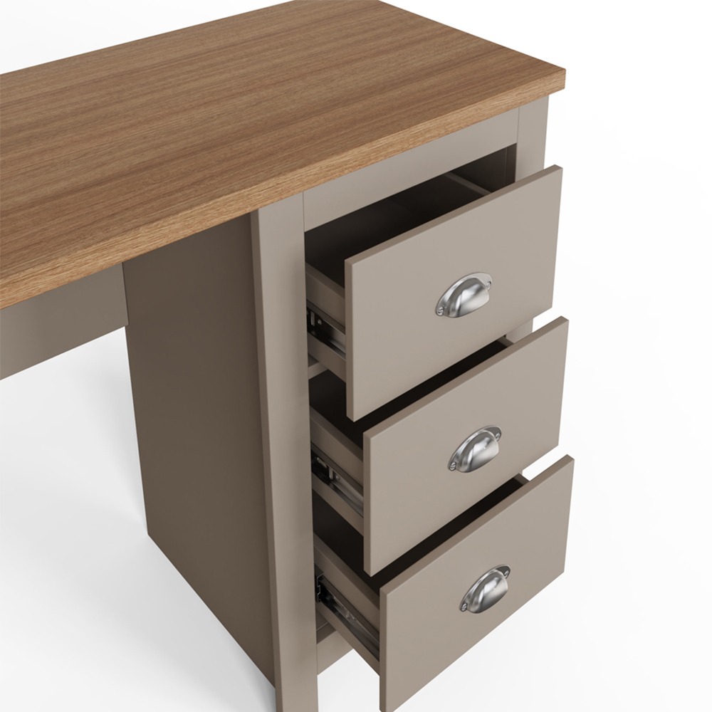 GFW Lancaster 4 Drawer Study Desk Grey Image 6