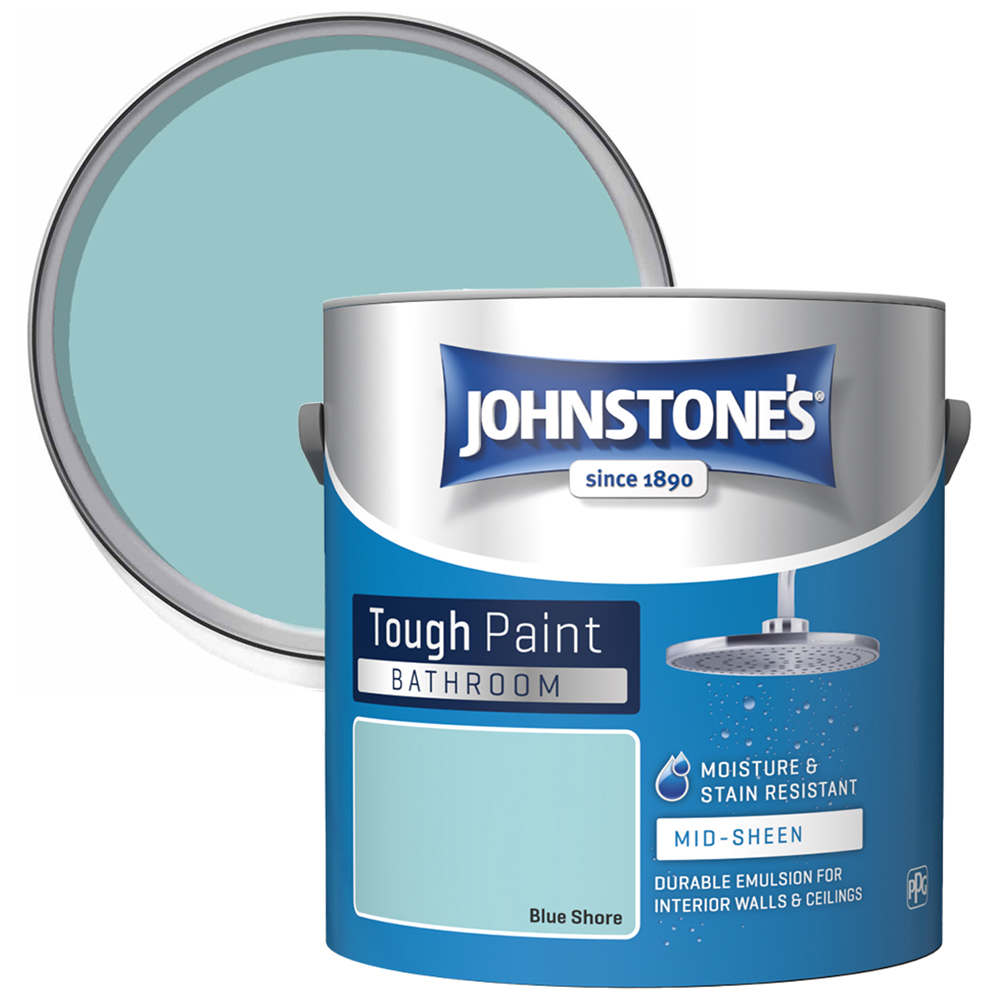 Johnstone's Bathroom Blue Shore Mid Sheen Emulsion Paint 2.5L Image 1