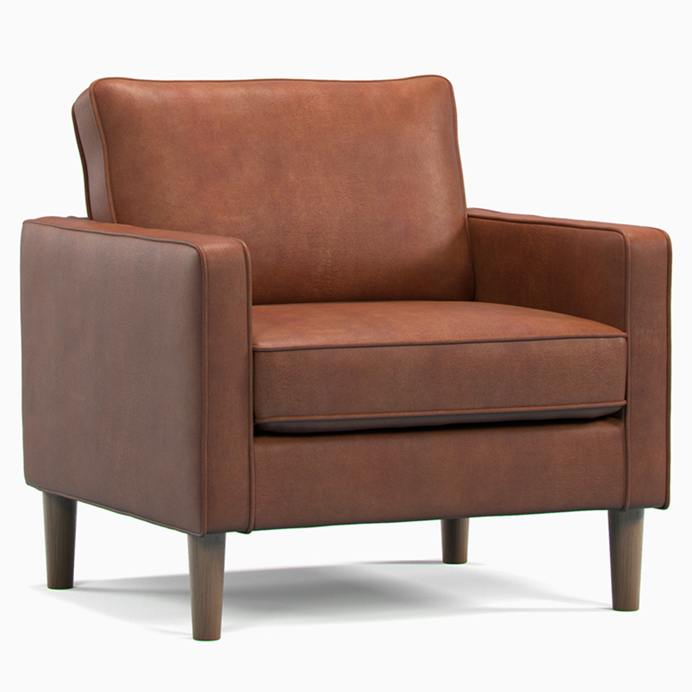Bexhill 6 Seater Tan Faux Leather Sofa Suite Image 4