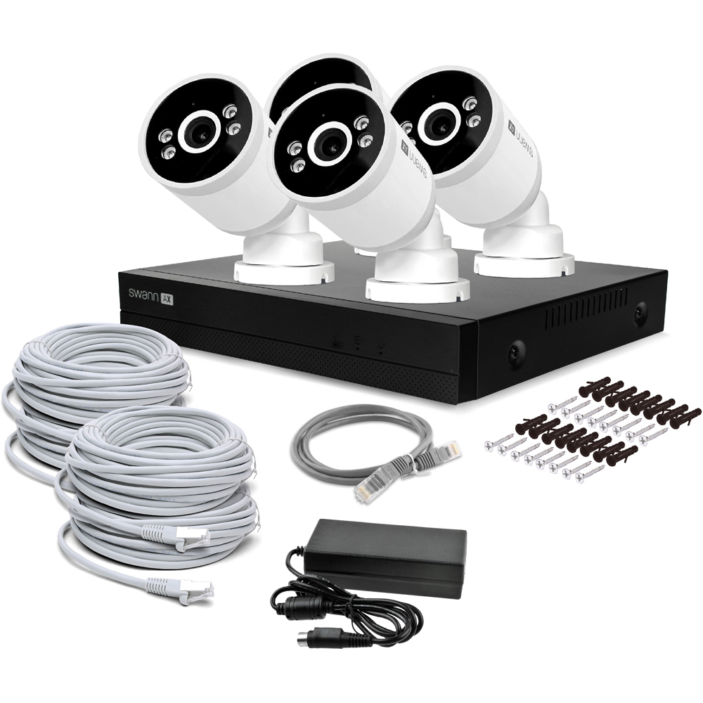 Swann AdvancedX Wired NVR CCTV 4K Bullet Camera Kit with 1TB HDD Storage Image 1