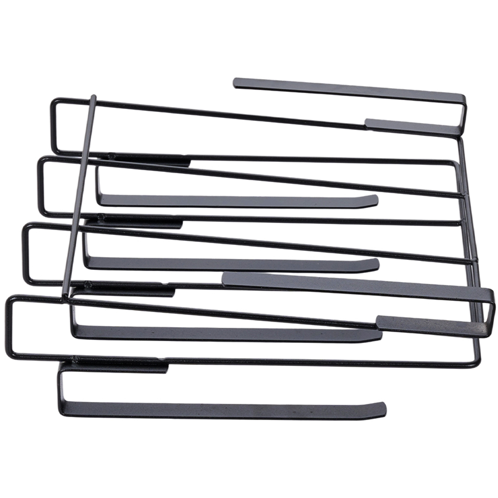 Living and Home Black Under Cabinet Storage Rack with Hanger Bars Image 3