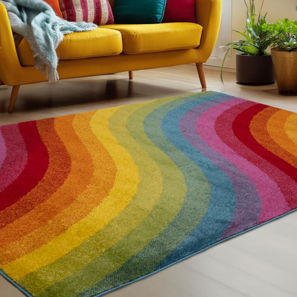 Homemaker New Villa Multicolour Wave Rug 120 x 170cm Image 1