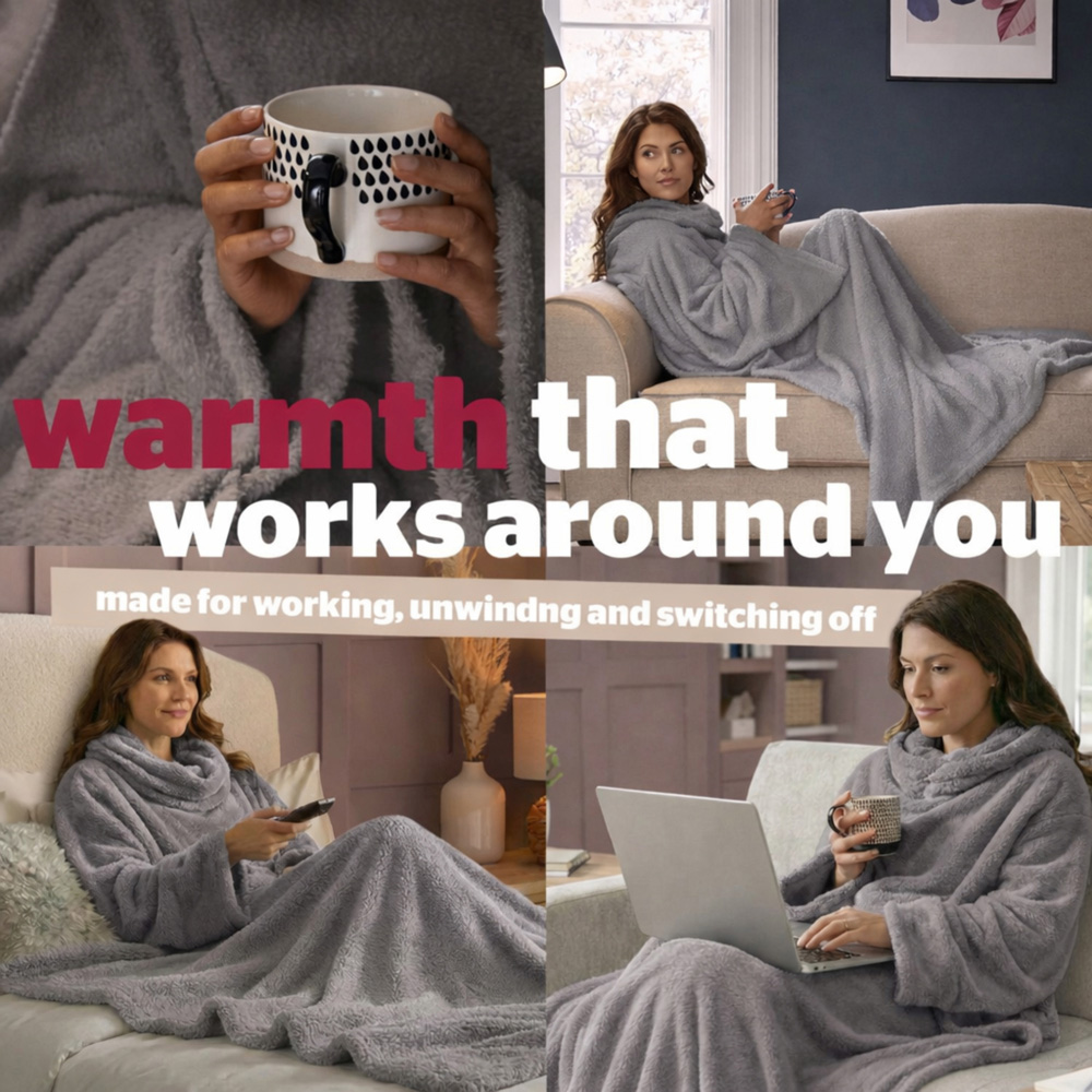 Silentnight Snugsie Sleeved Blanket  - Silver Image 5