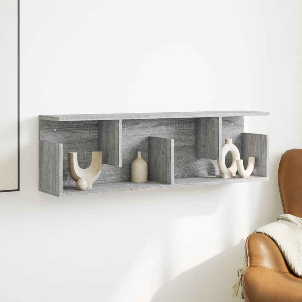 vidaXL 4 Shelf Grey Sonoma Wall Cabinet Image 8