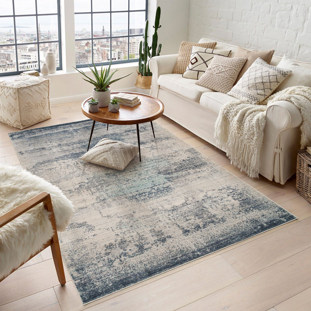 Desire Rugs Maia Navy Mist Abstract Non Slip Rug 160 x 240cm Image 2