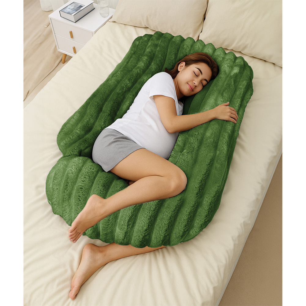 Velosso Olive Jumbo Cord Maternity Pillow 135 x 75cm Image 2