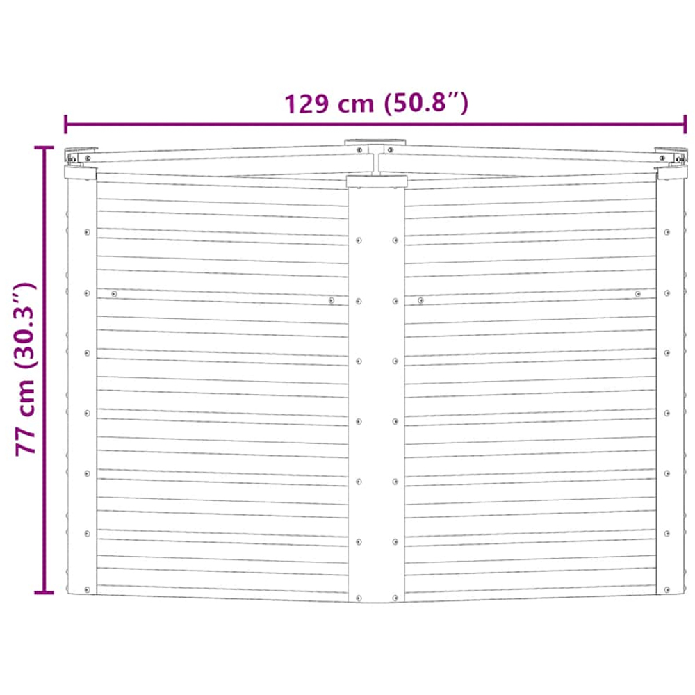 vidaXL Silver Galvanised Steel Raised Garden Bed 77 x 129 x 129cm Image 6