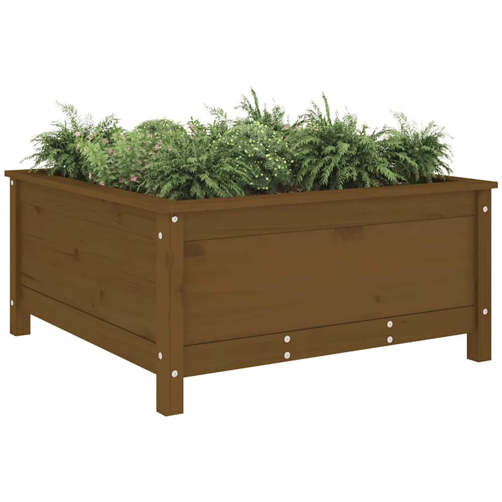 vidaXL Honey Brown Solid Pine Wood Garden Planter 39 x 82.5 x 82.5cm Image 2