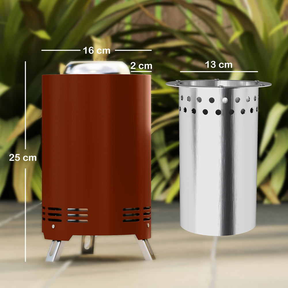 Outsunny Red Stainless Steel Smokeless Fire Pit Image 9