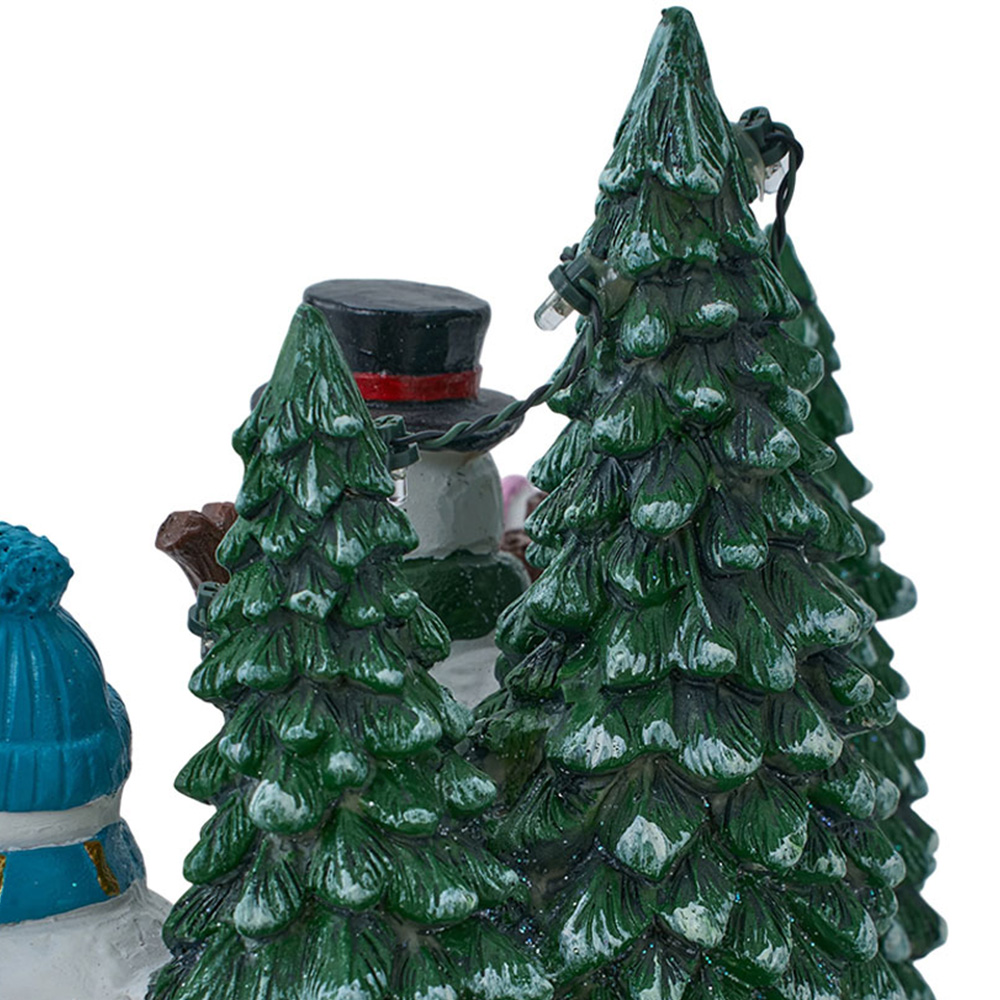 Living and Home Snowman with Spinning Sled LED Music Box Image 5