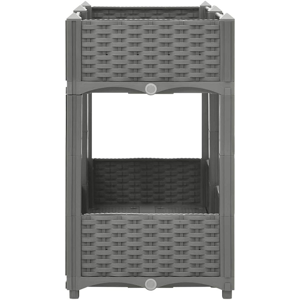 vidaXL 2-Tier Grey Plastic Raised Garden Bed 80 x 40 x 71cm Image 4