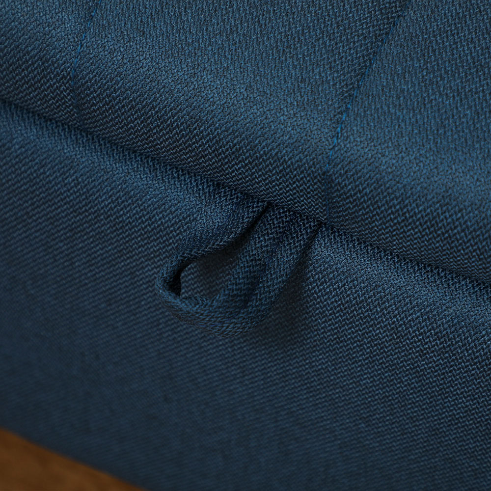HOMCOM Blue Linen Fabric Storage Ottoman Bench Image 4