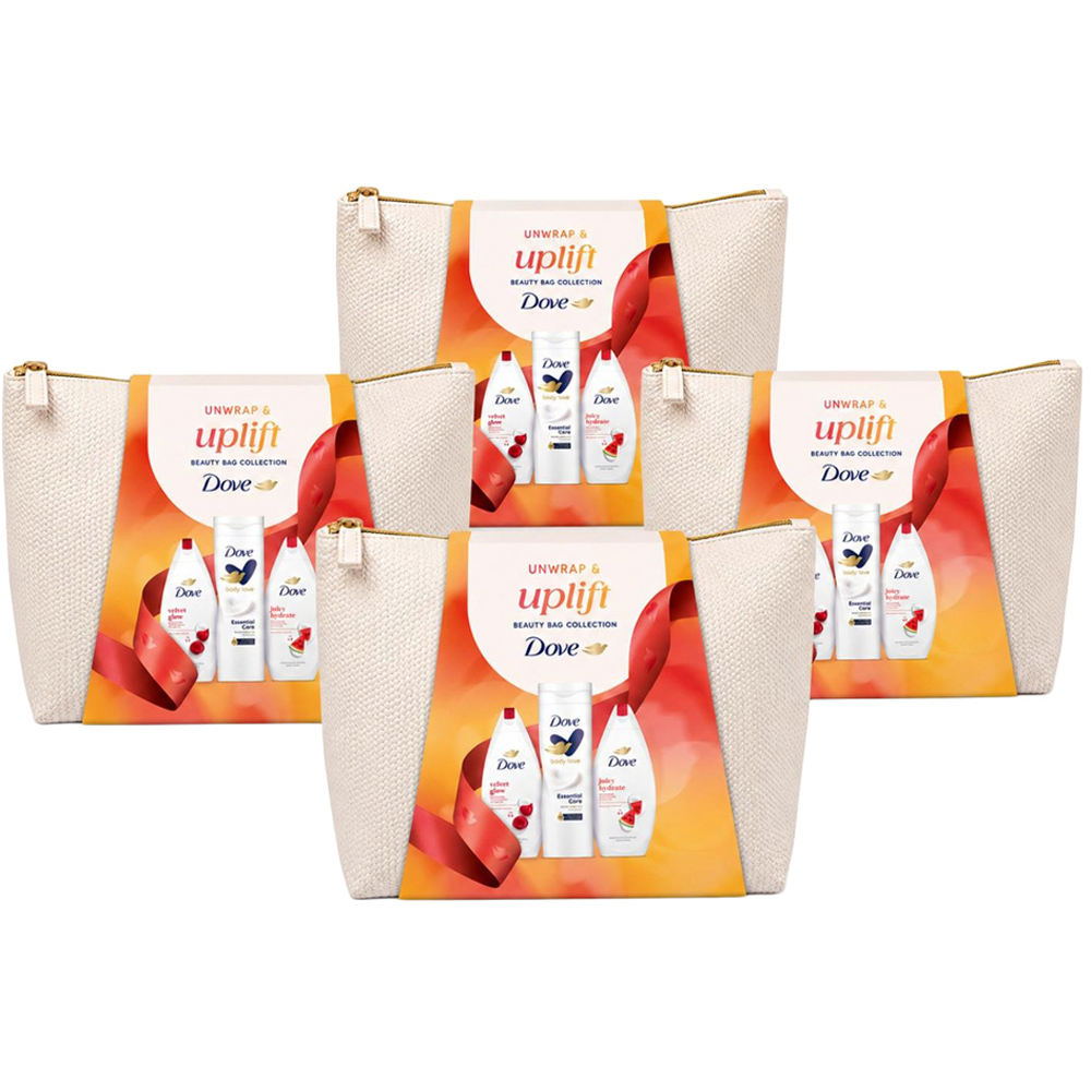 Dove Uplift Beauty Bag Gift Set 3 Piece 4 Pack Image 1