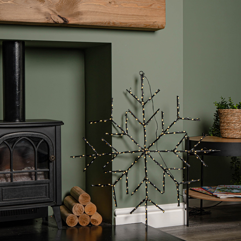 Samuel Alexander Warm White Metal Hanging Snowflake Christmas Decoration 76cm Image 5