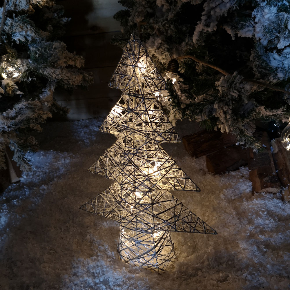 Samuel Alexander Warm White LED Pre Lit Silver Woven Artificial Christmas Tree 1.6ft Image 5