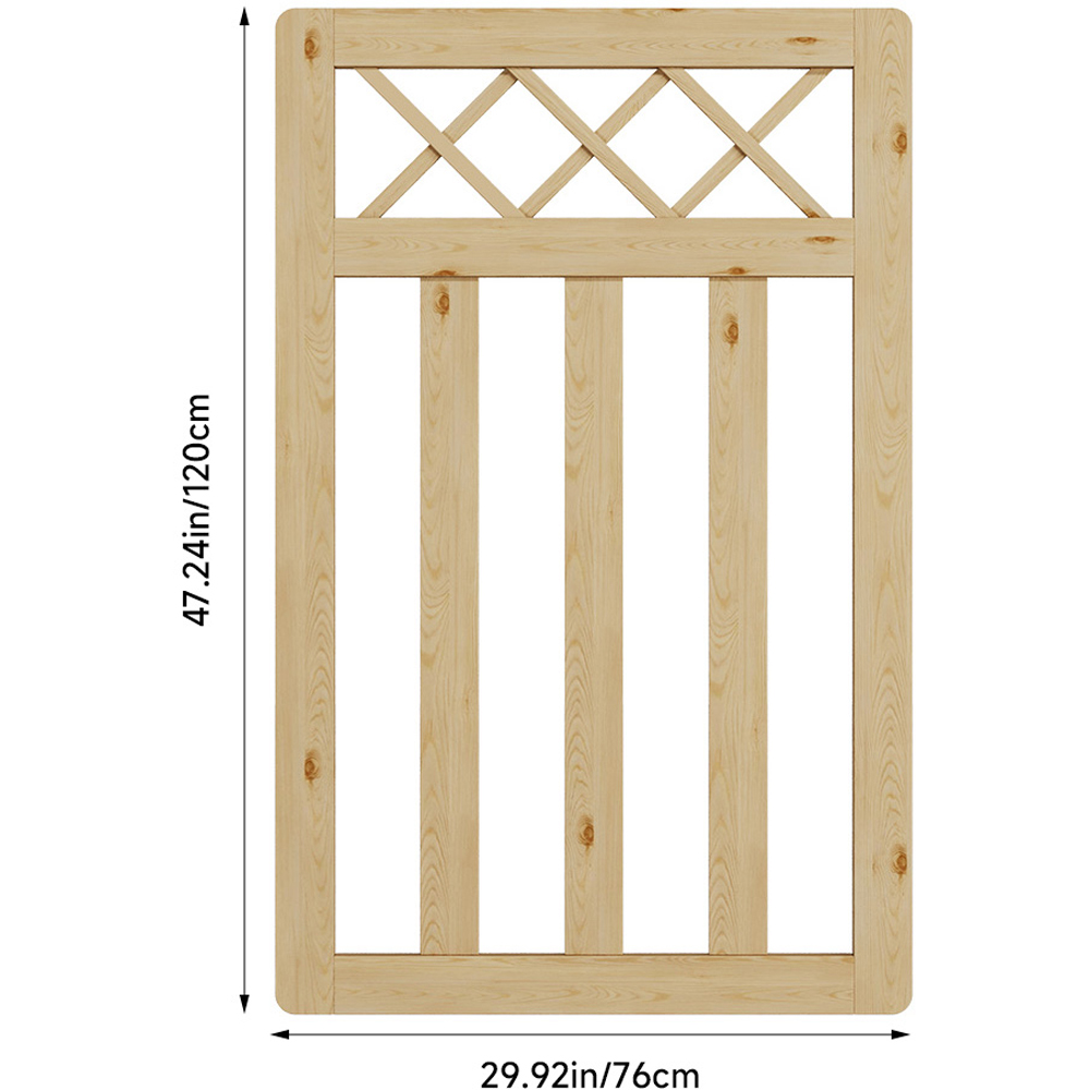 Outdoor Cross Top Wooden Nature Garden Fence Door, 120 x 76 x 2.5cm Image 8
