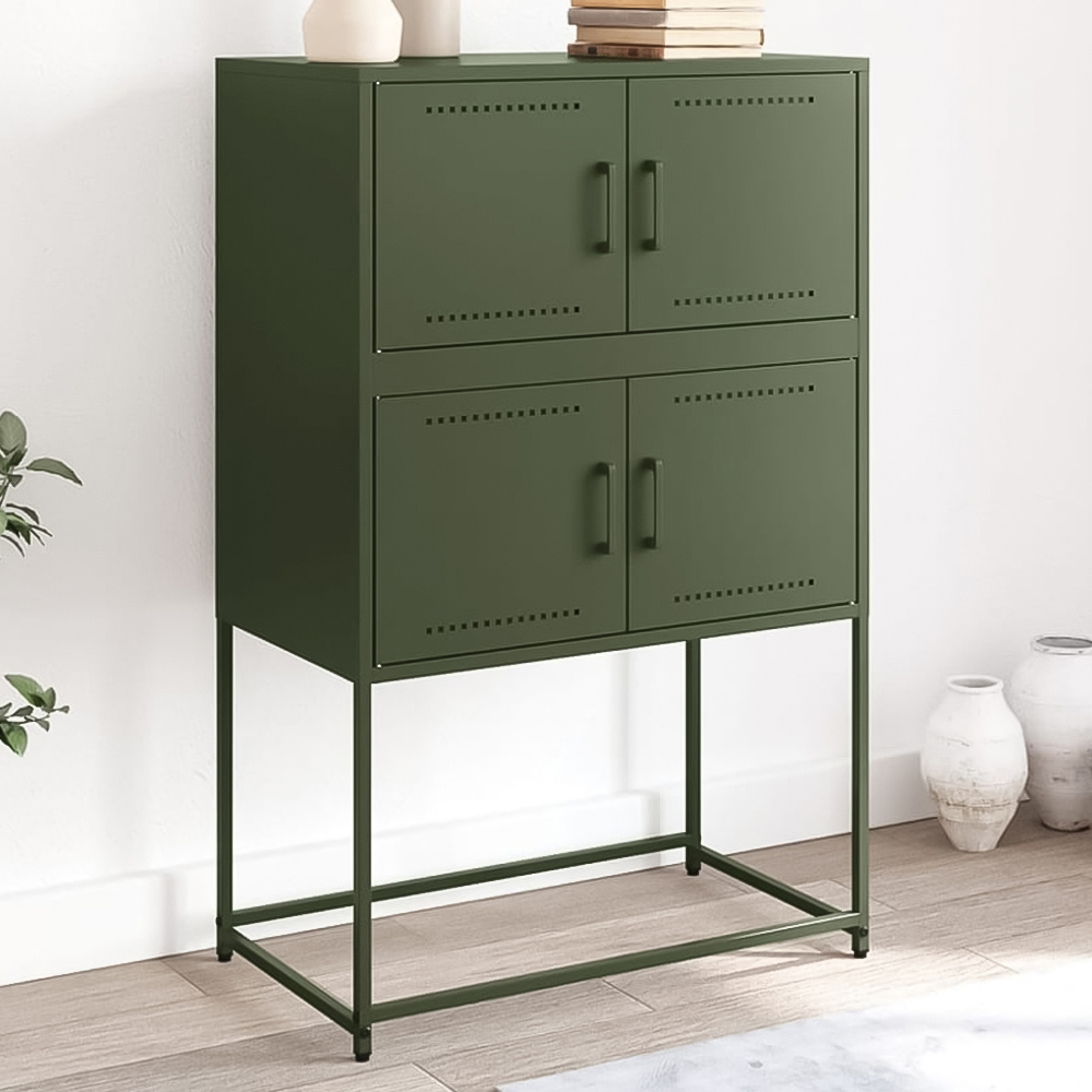 vidaXL 4 Door Olive Green Sideboard Image 1