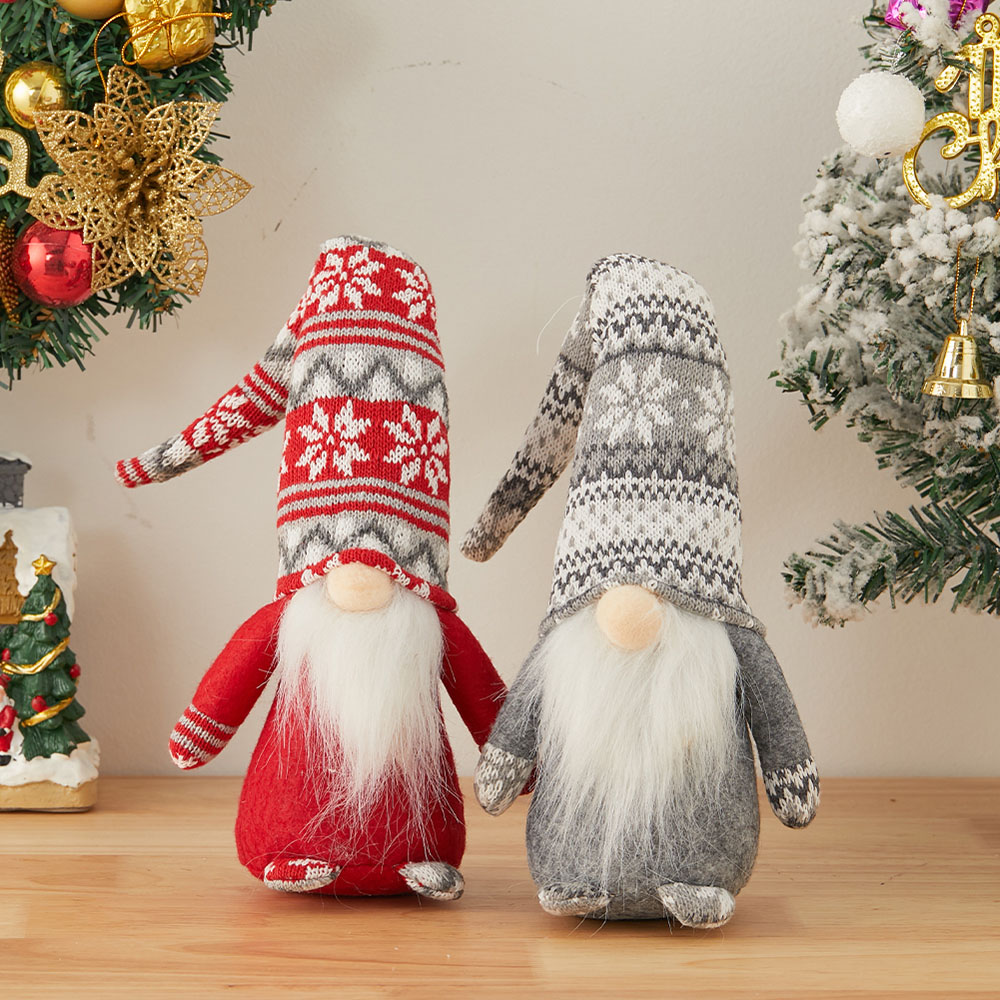 Living and Home Plush Santa Gnome Doll Ornament 2 Pack Image 7