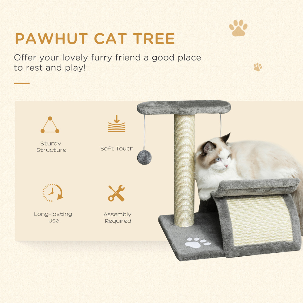 PawHut 43cm Grey Cat Activity Tree Image 4