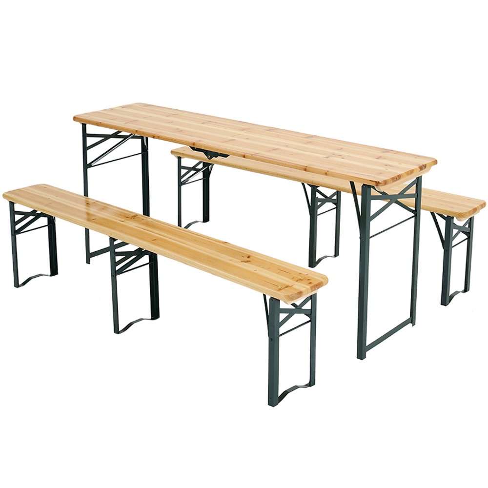 Living and Home 4 Seater Green Wooden Garden Furniture Set Image 2