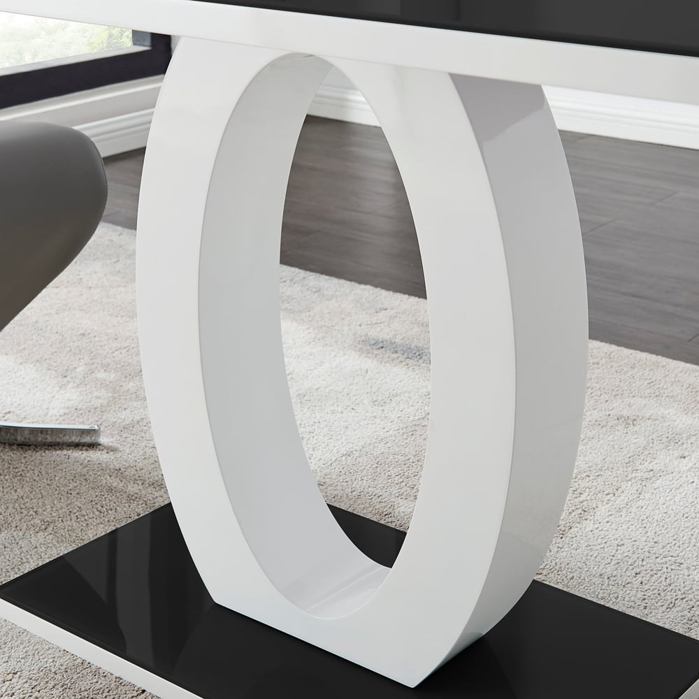 Furniturebox Lucia Solara 6 Seater Dining Set Black Gloss Image 6