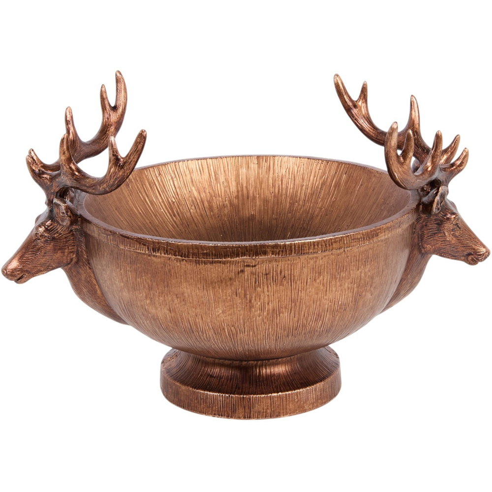 Antique Finish Stag Bowl Bronze Image 2